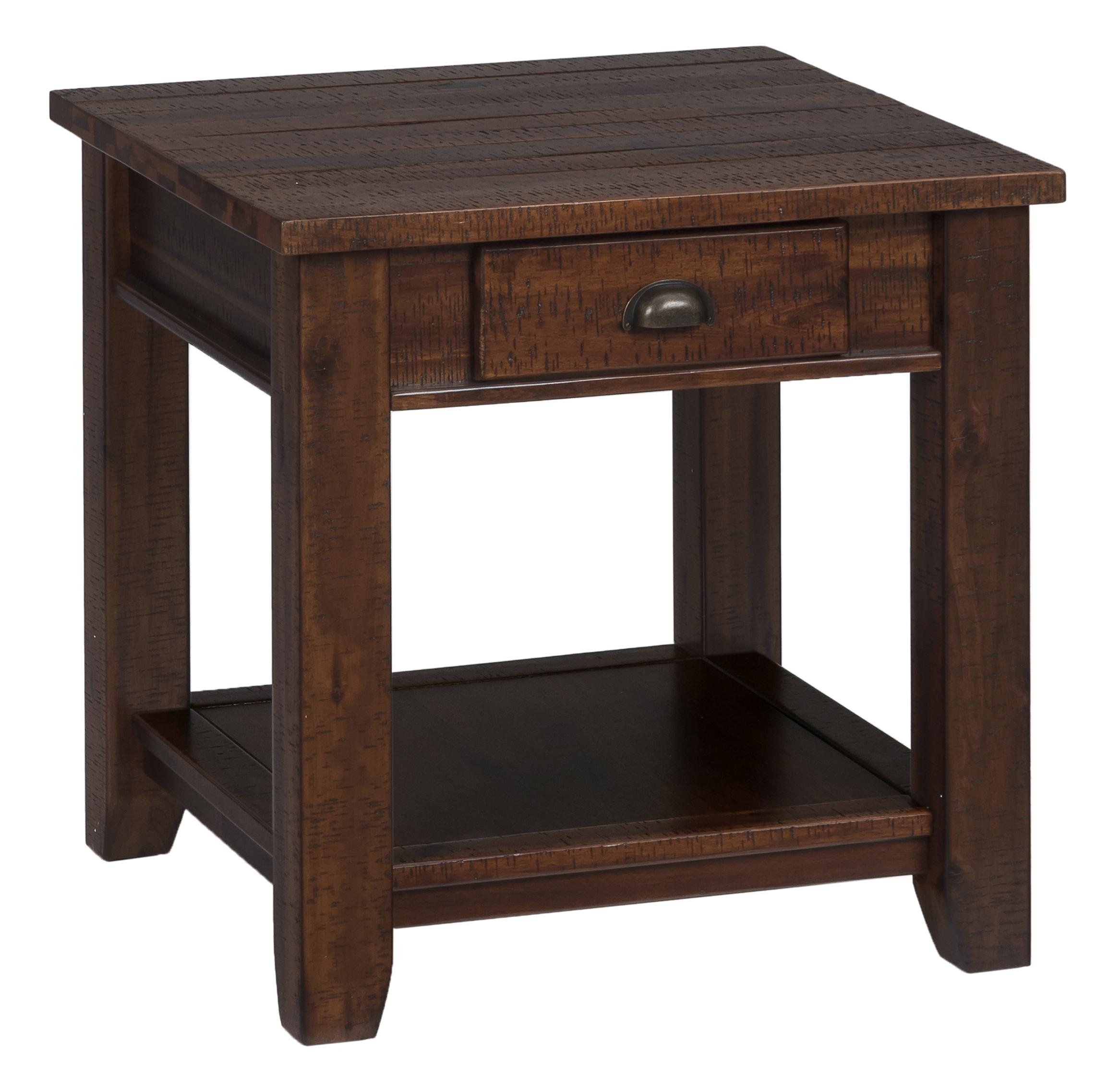 Jofran Urban Lodge Brown 7313 Casual End Table with One Drawer and One